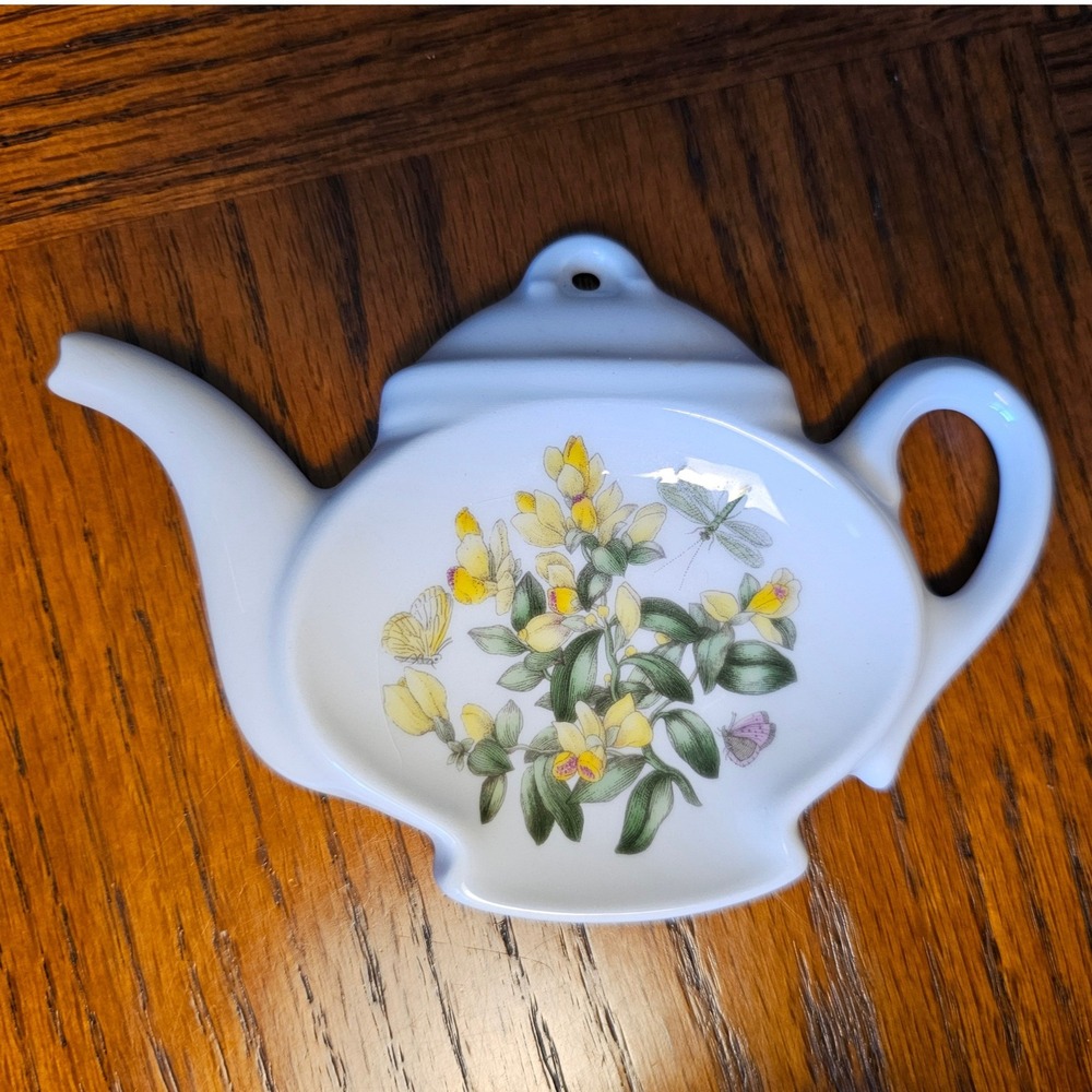 Portmeirion Botanic Garden‎ Tea Bag Tidy Susan Williams-Ellis Broom Teapot Shape